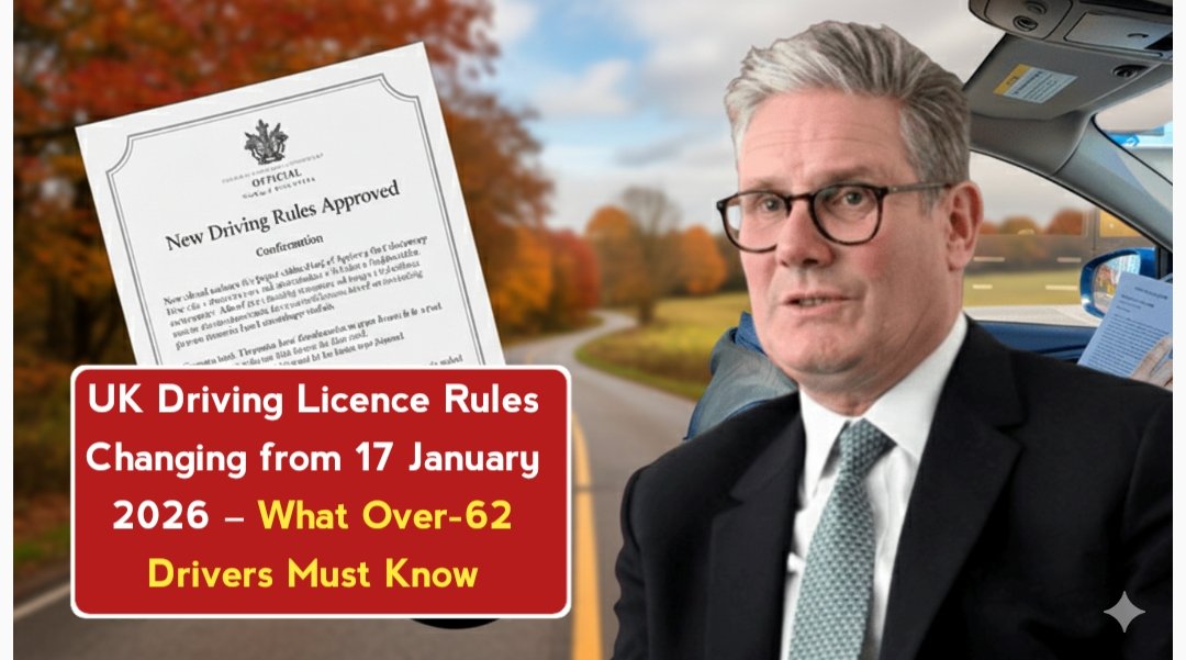 UK Driving Licence Rules Changing from 17 January 2026 – What Over-62 Drivers Must Know